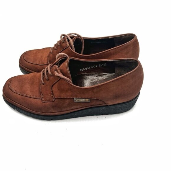 Mephisto Womens Moc Toe Lace Up Shoes Brown Nubuck Leather US 6.5 - Picture 5 of 11